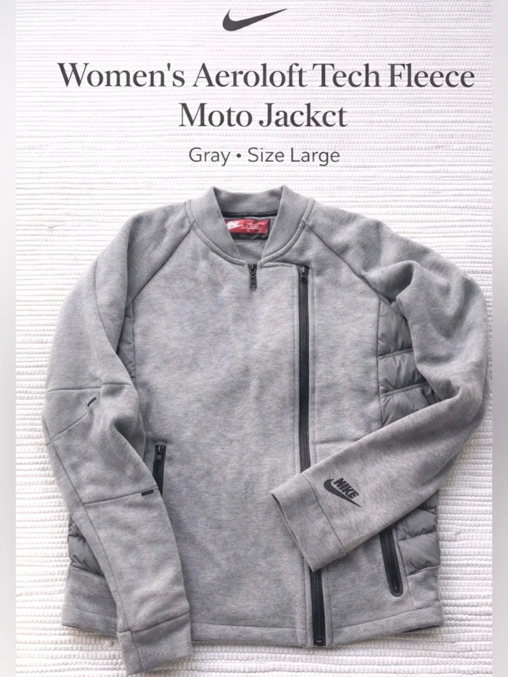Nike Women's Aeroloft Tech Fleece Moto Gray Large